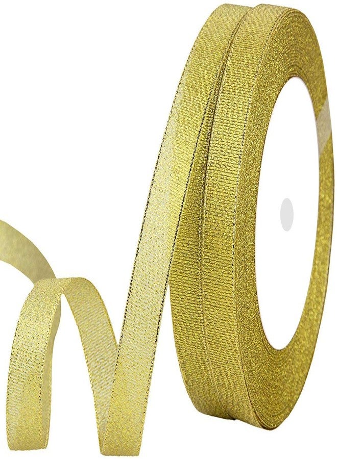 Aakriti Glitter Gold Ribbon Sparkly Fabric Gorgeous Ribbon for Gift Crafters Wedding Party Birthday Wrap Hair Bows Floral Projects (20MM / ¾ INCH, 50 Meter-Golden) - Image 1